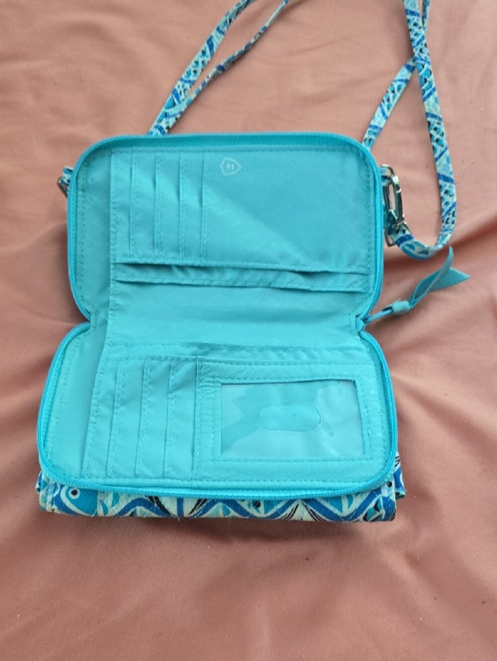 Turquoise Patterned Crossbody Bag - Picture 3 of 4